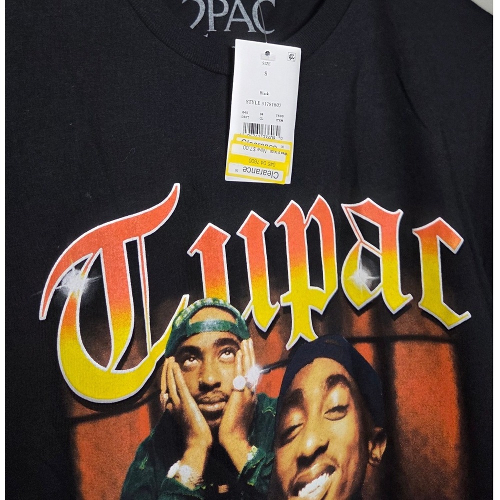 2Pac California Love Hip Hop Graphic T-Shirt Mens Small Black Cotton NWT Rap Tee